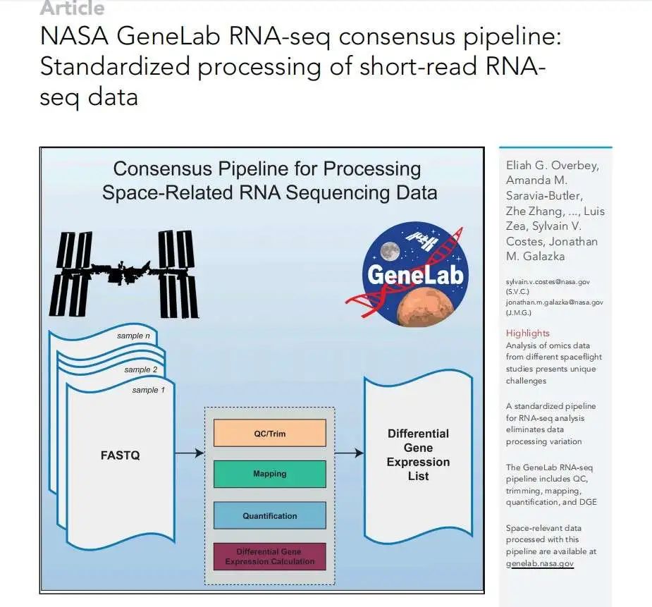 NASA 的 RNA-seq 标准流程代码